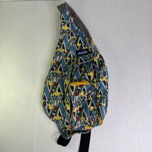 Kavu Rope Sling Multicolor Geometric Crossbody Shoulder Backpack 4 Sections‎